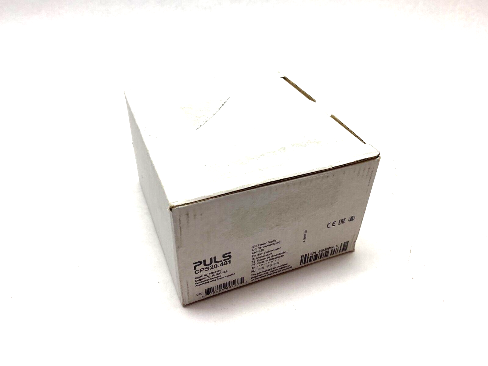 Puls CPS20.481 Power Supply, 1-Phase, 120-240VAC, 48VDC 10A 480W - Maverick Industrial Sales
