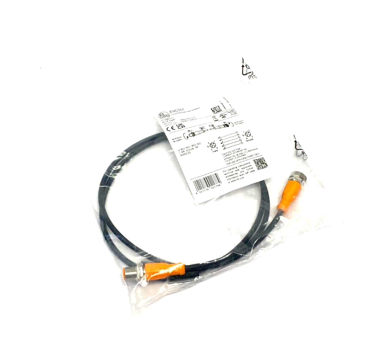 Ifm EVC057 Double Ended Connection Cable M12 5-Pin VDOGH050MSS0001H05STGH050MSS - Maverick Industrial Sales