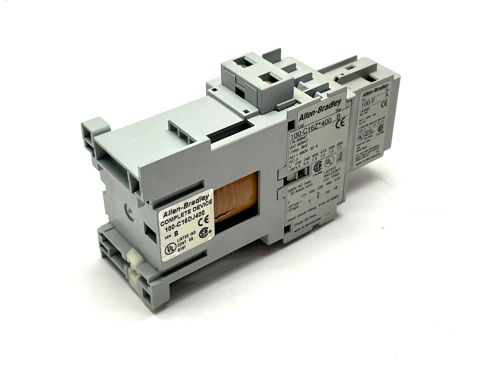 Allen Bradley 100-C16DJ400 Ser. B General Purpose Contactor w/ 100-F Ser.A Relay - Maverick Industrial Sales