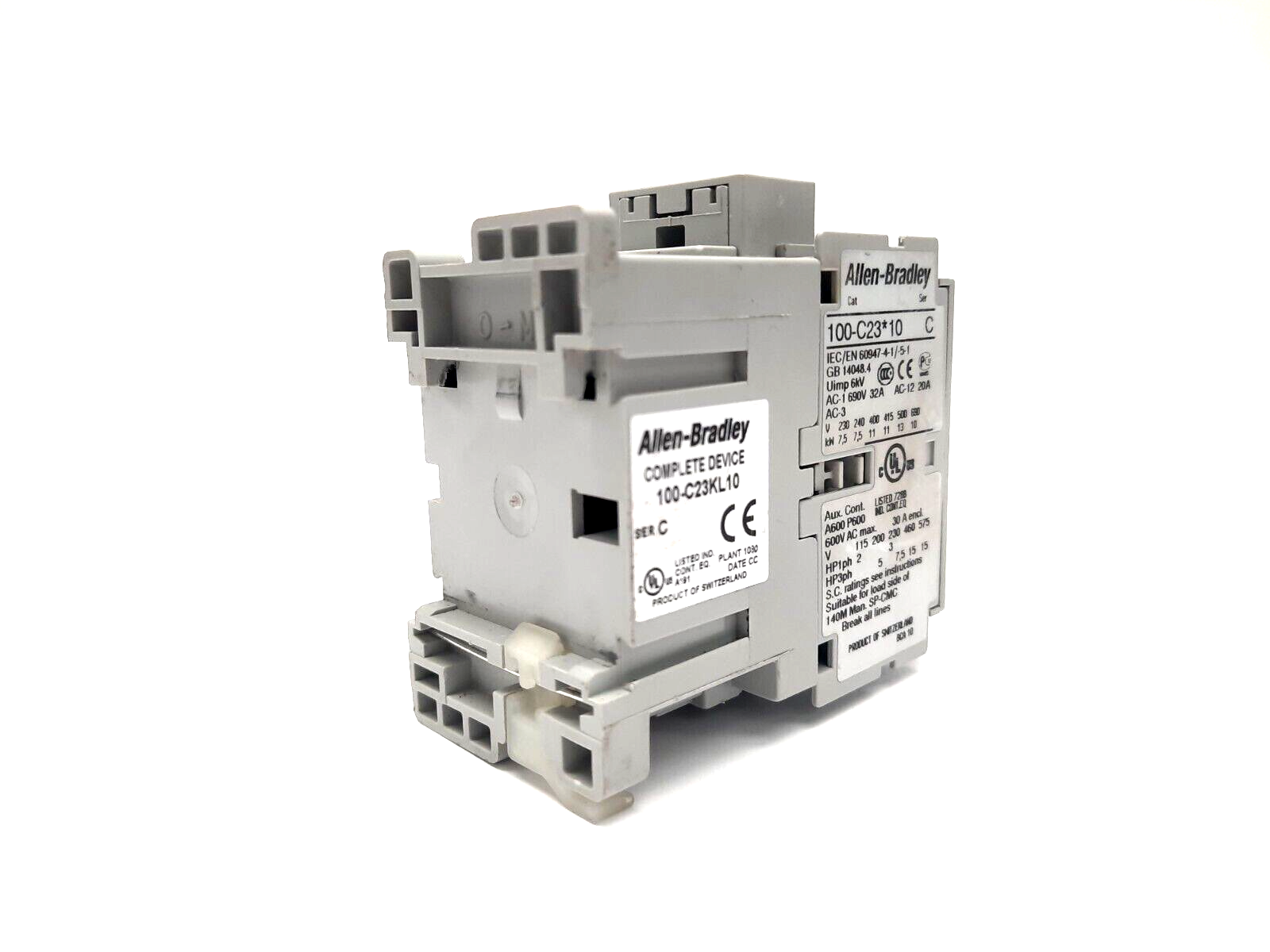 Allen Bradley 100-C23KL10 Ser C Contactor IEC, 23A, 3P, 200-230VAC Coil, 1NO - Maverick Industrial Sales