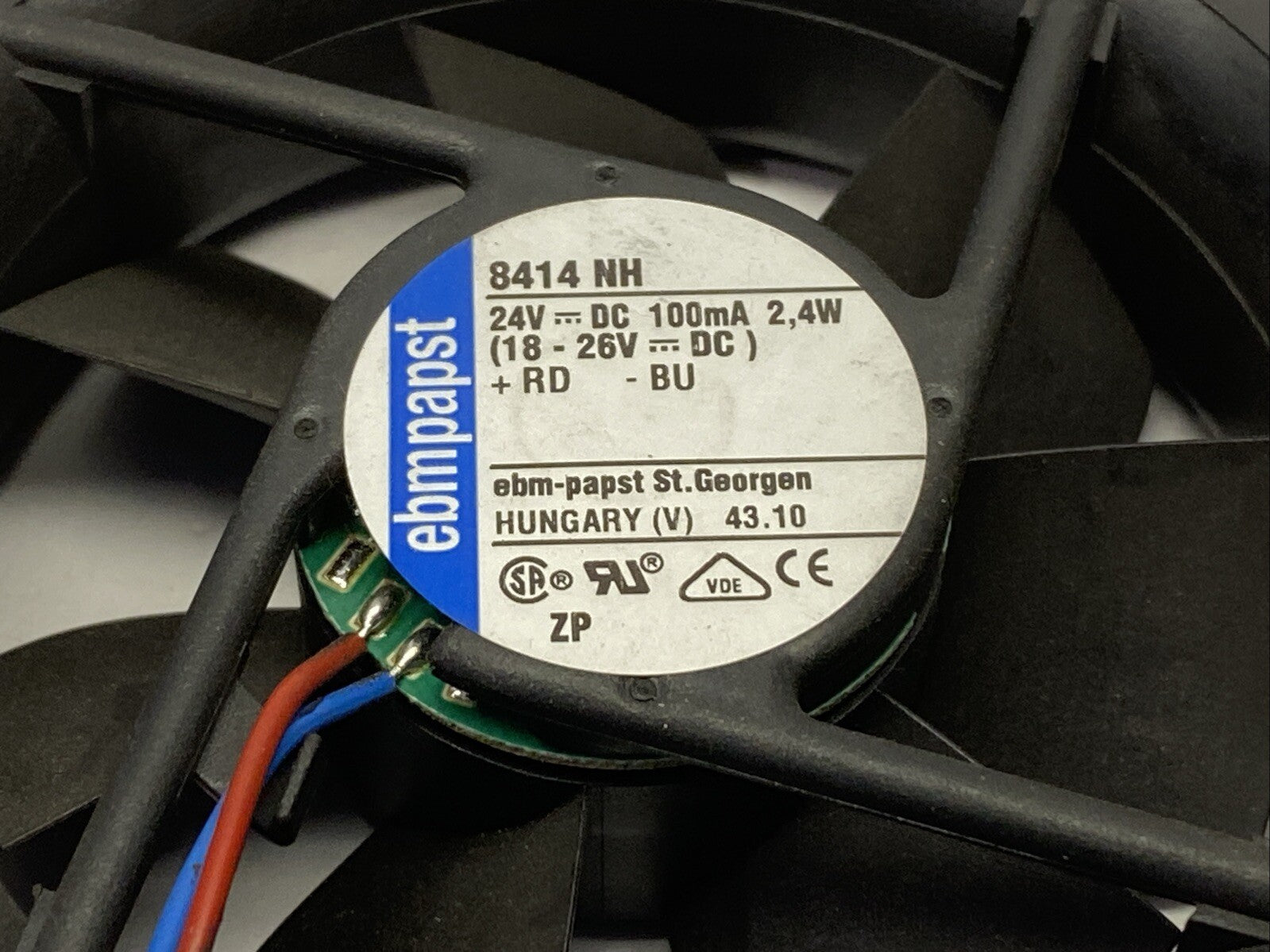 Ebm-Papst 8414 NH Axial Compact Fan 100mA 24VDC 2.4W - Maverick Industrial Sales