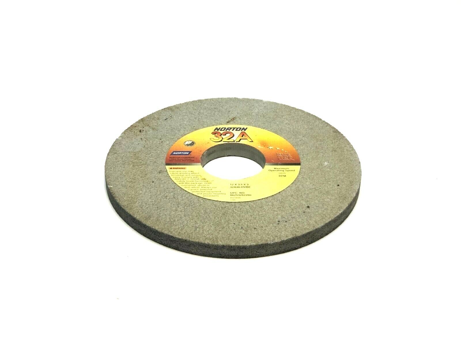 Norton 32A46-HVBE Grinding Wheel 3" Bore 2070 RPM - Maverick Industrial Sales