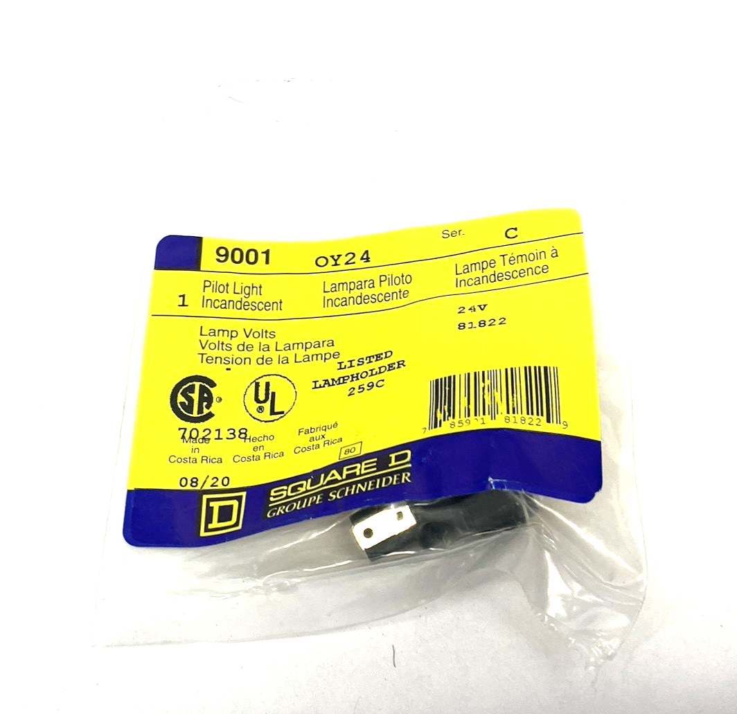 Schneider Square D 9001OY24 Yellow Incandescent Pilot Light Type O - Maverick Industrial Sales