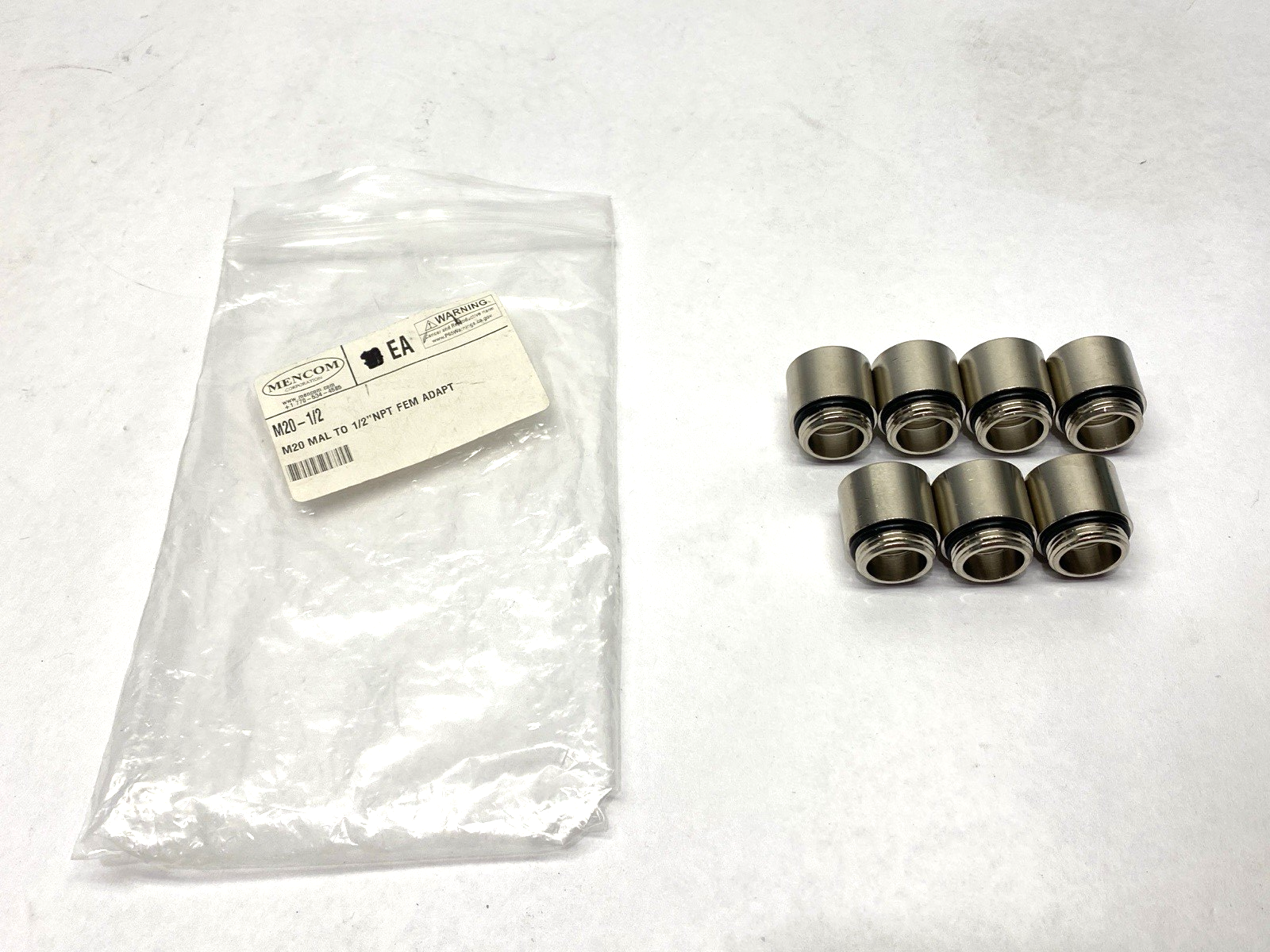 Mencom M20-1/2 Adapter M20 Male to 1/2" NPT Female LOT OF 7 - Maverick Industrial Sales