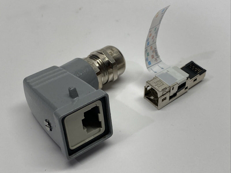 Weidmuller IE-PS-V05M-A-RJ45-FH Right Angle Industrial Plug RJ45 1077300000 - Maverick Industrial Sales