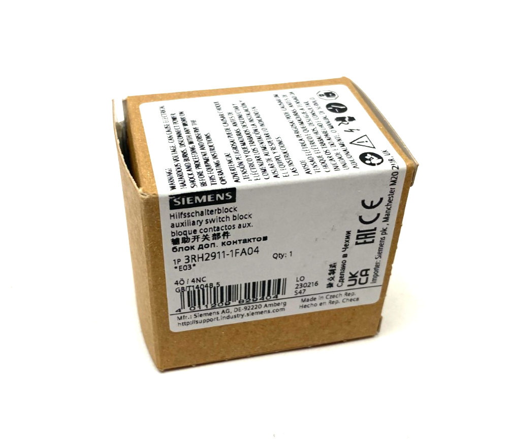 Siemens 3RH2911-1FA04 Auxiliary Contact Block - Maverick Industrial Sales