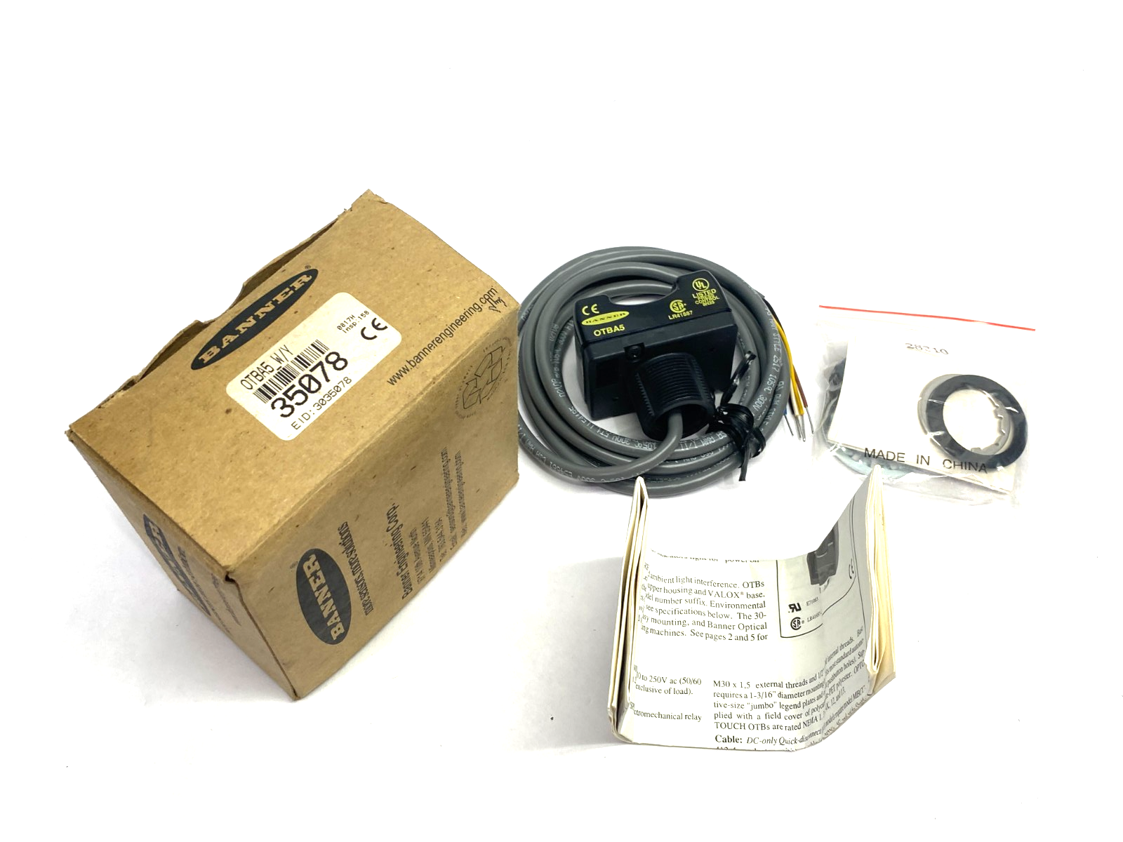 OTBA5 W/Y | Banner Momentary Action Touch Button 35078 MISSING FRONT COVER - New – Open box - Maverick Industrial Sales