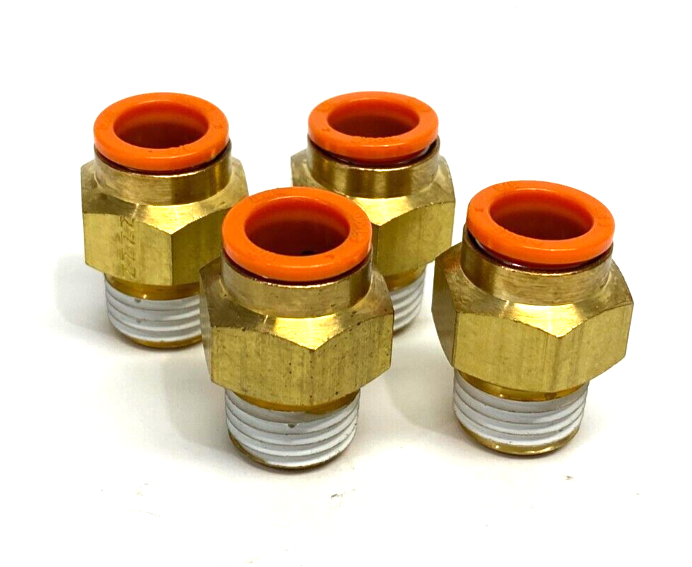 KQ2H11-35AS | SMC Male Push-to-Connect Fitting 3/8" In Tube 1/4" NPT PKG OF 4 - New - Maverick Industrial Sales