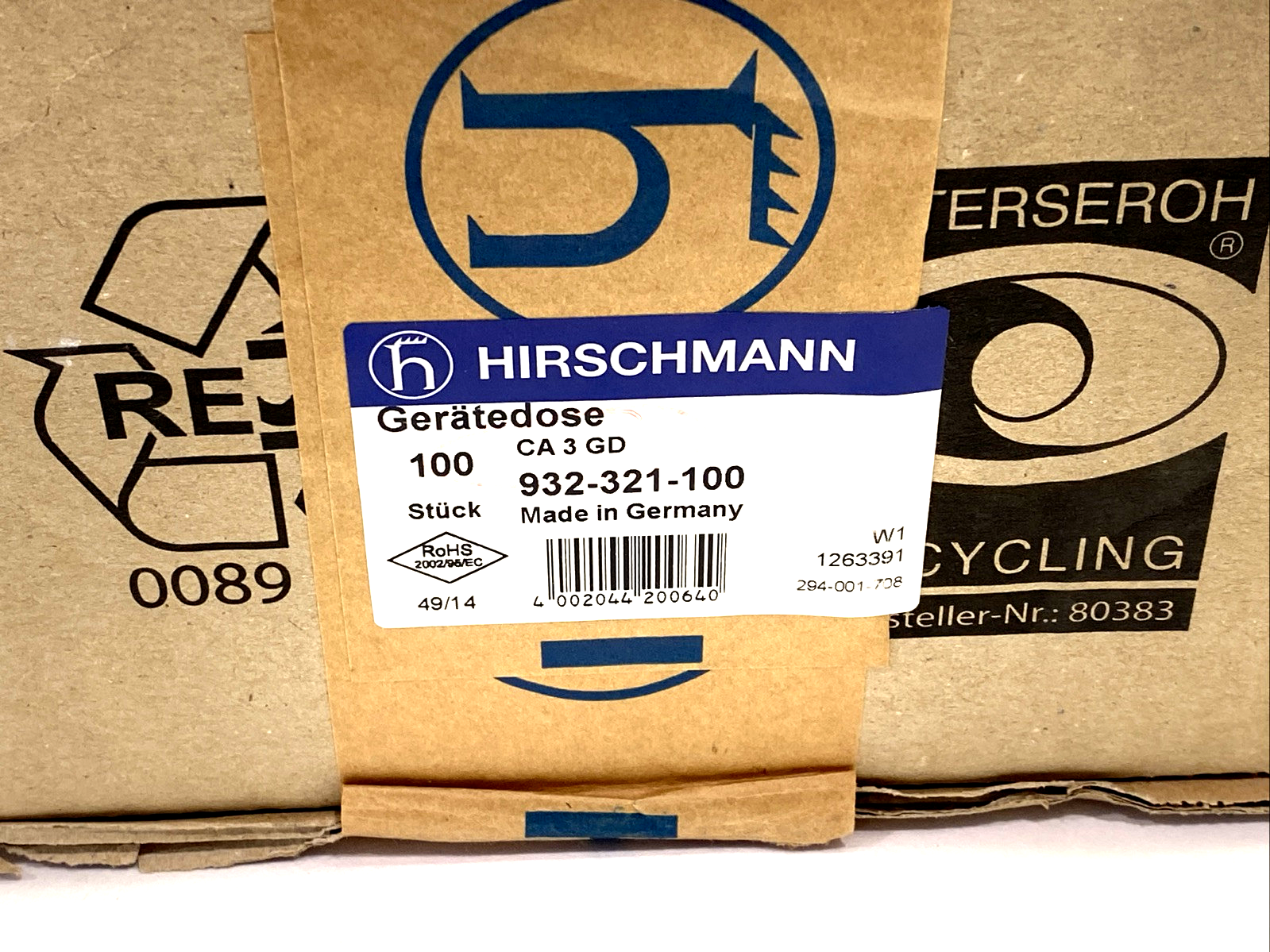 Hirschmann CA 3 GD Circular Receptacle Power Connector Female 932321100 100-PACK - Maverick Industrial Sales