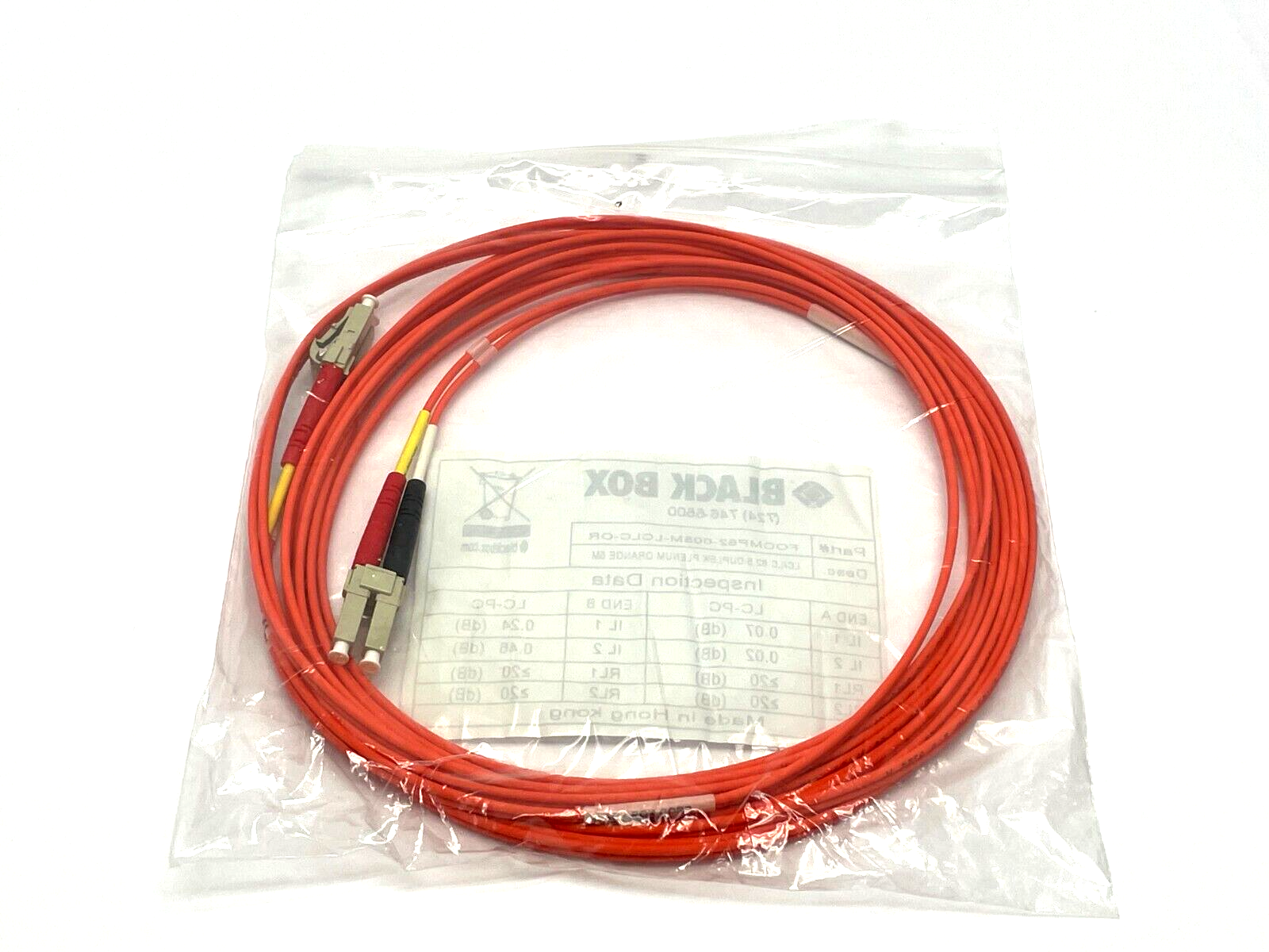 Black Box FOCMP62-005M-LCLC-OR Duplex Patch Cable 5m Length - Maverick Industrial Sales