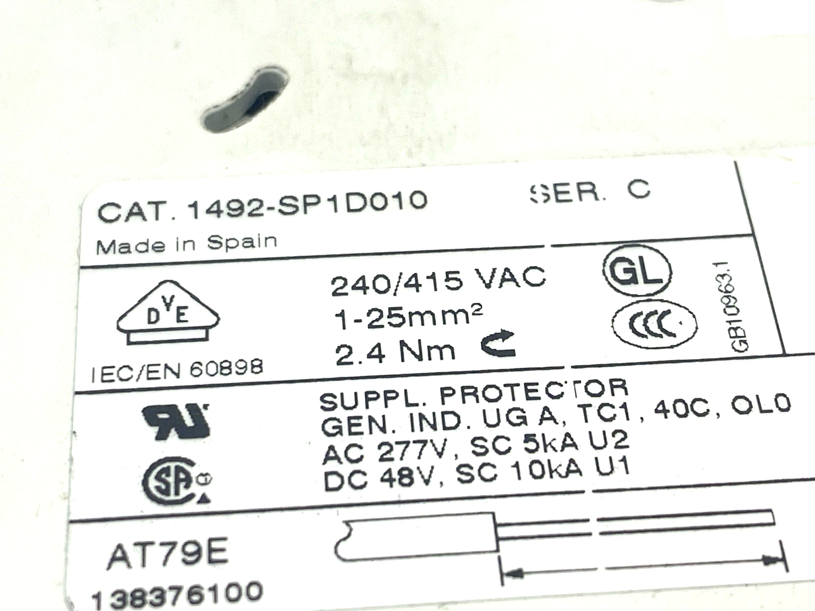 Allen Bradley 1492-SP1D010 Ser. C Miniature Circuit Breaker 1A 1-Pole - Maverick Industrial Sales
