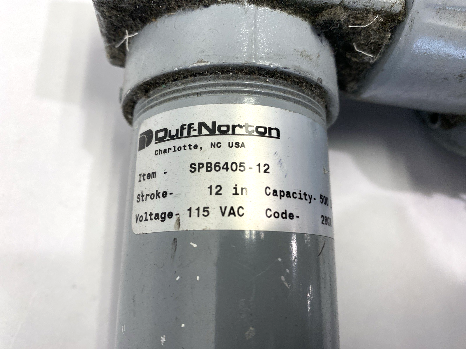 SPB6405-12 | Duff Norton Linear Actuator 500lb 12" Stroke 115V - Used - Maverick Industrial Sales