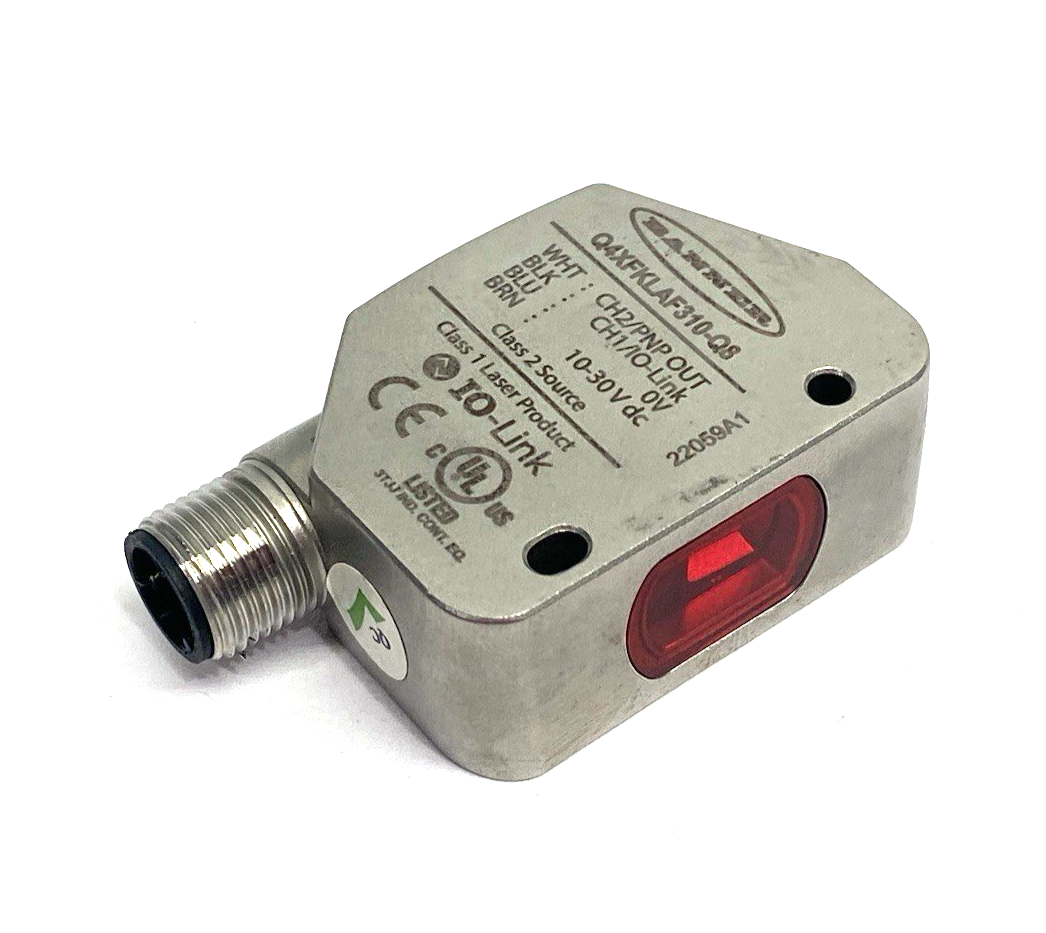 Banner Q4XFKLAF310-Q8 IO-Link Rugged Laser Distance Sensor, Adjustable Fld 97341 - Maverick Industrial Sales