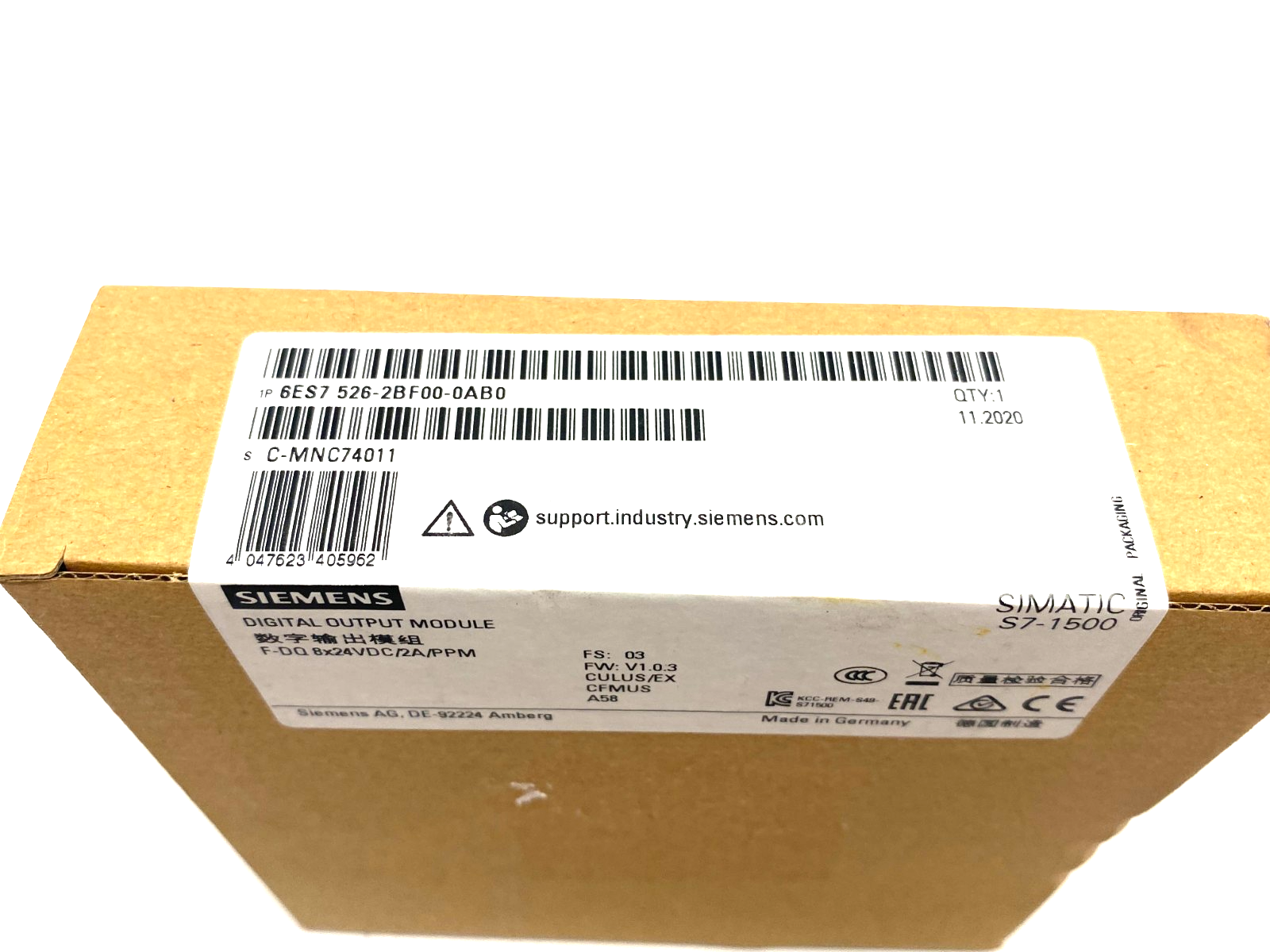 Siemens 6ES7 526-2BF00-0AB0 SIMATIC S7-1500 Digital Input Module F-DQ 8x24VDC - Maverick Industrial Sales