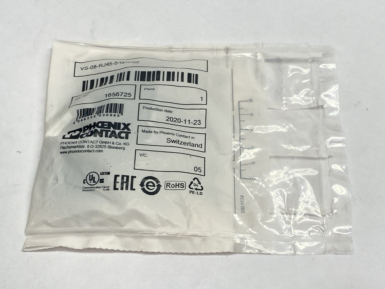 Phoenix Contact VS-08-RJ45-5-Q/IP20 RJ45 Connector 1656725 - Maverick Industrial Sales