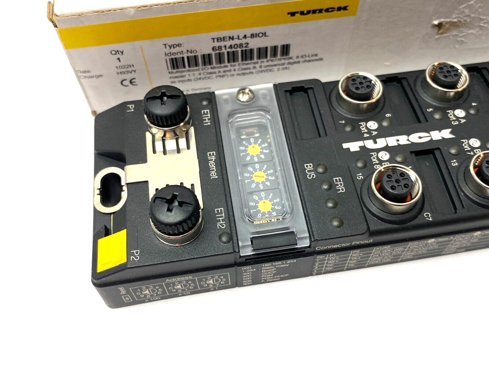 Turck TBEN-L4-8IOL Compact Multiprotocol Ethernet I/O Module 8-Ch 6814082 - Maverick Industrial Sales