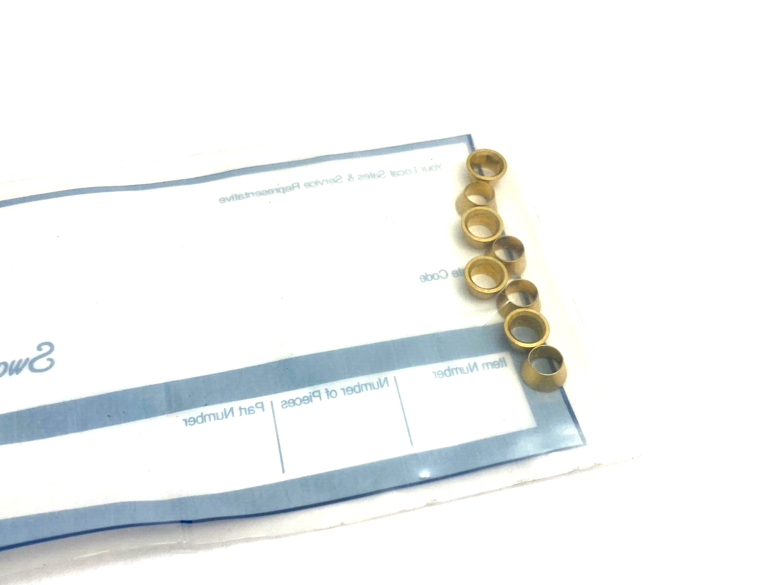 Swagelok B-403-1 Brass Front Ferrule for 1/4" Tube PKG OF 8 - Maverick Industrial Sales