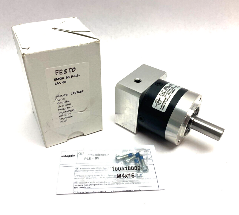 Festo EMGA-60-P-G5-EAS-60 Gear Unit 13,000rpm 5:1 Ratio 2297687 - Maverick Industrial Sales