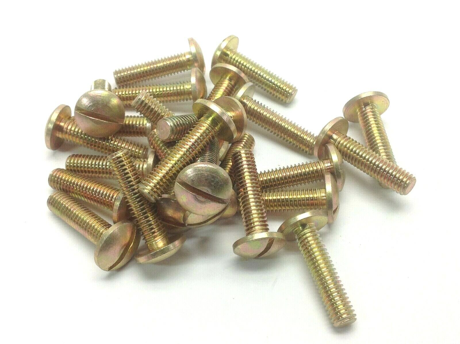 Nova Machine Prod. 3/8-16 X 1/5" Slotted Steel Yellow Zinc Machine Screws 25 pk - Maverick Industrial Sales