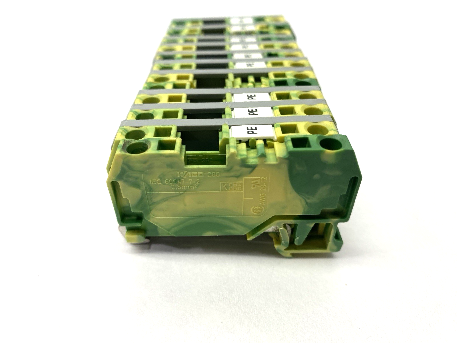 280-907 | Wago Ground Terminal Block 2-Conductor LOT OF 14 - Used - Maverick Industrial Sales