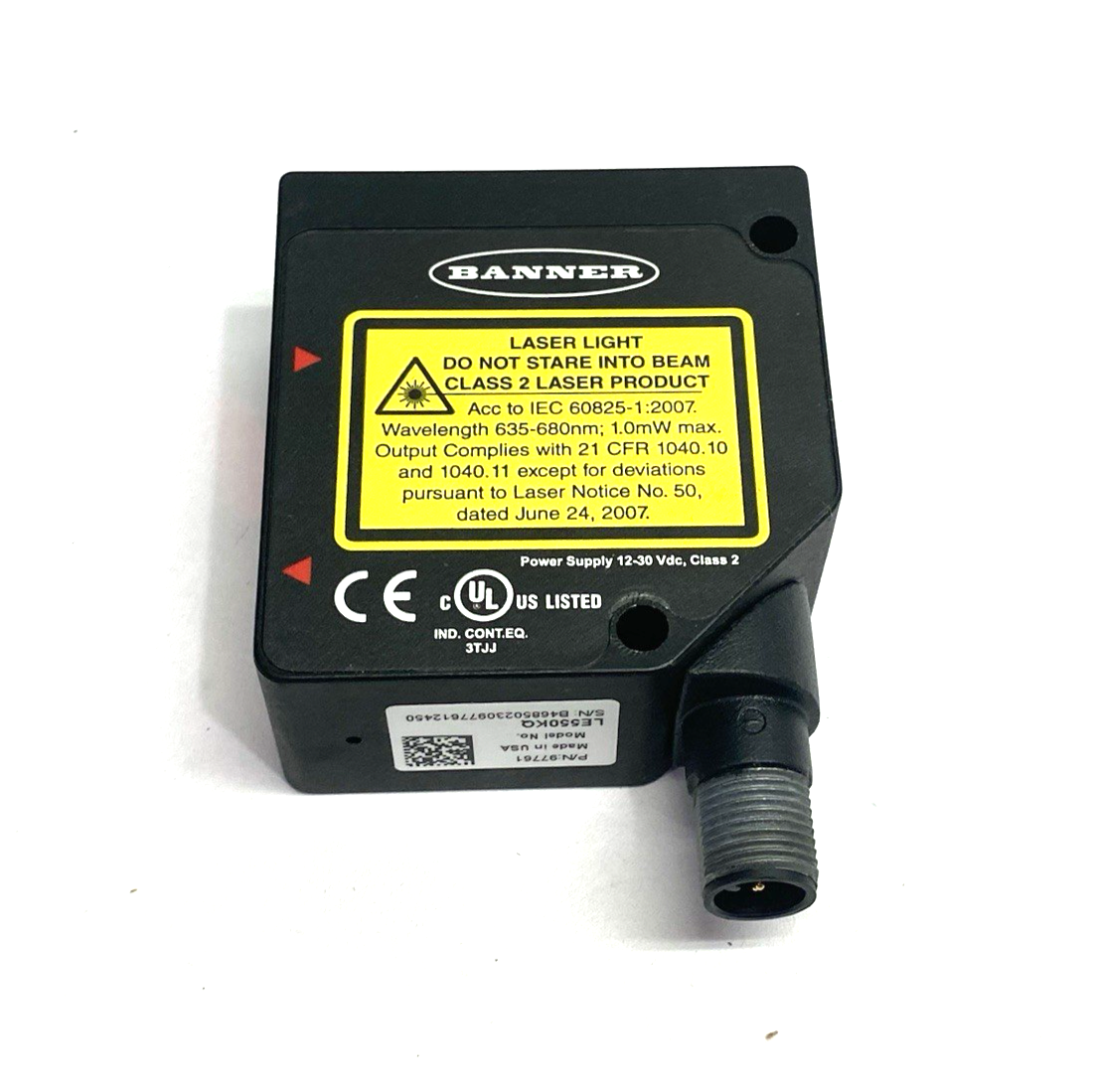 LE550KQ | Banner IO-Link Laser Displacement Sensor; Range: 100-1000 mm 97761 - Used - Maverick Industrial Sales