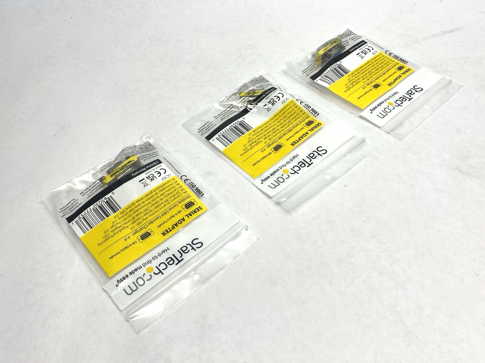 GC9SF | StarTech Slimline DB9 Gender Changer 9-Pin F/F LOT OF 3 - New - Maverick Industrial Sales