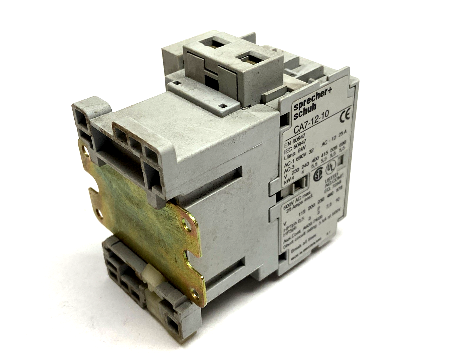 Sprecher+Schuh CA7-12-10 Contactor 550V 50Hz 600V 60Hz w/ CA7-PA Aux Contact - Maverick Industrial Sales