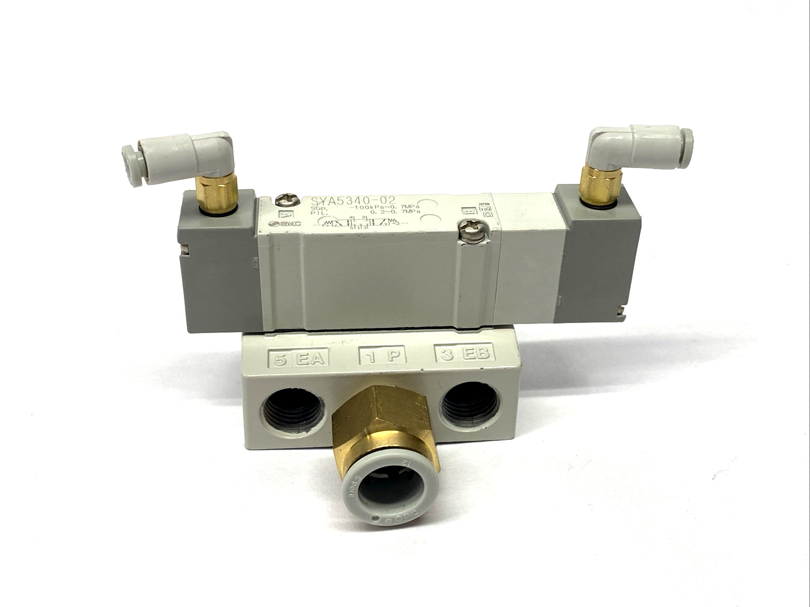 SMC SYA5340-02 Air Pilot Valve & Base 1/4" NPT - Maverick Industrial Sales