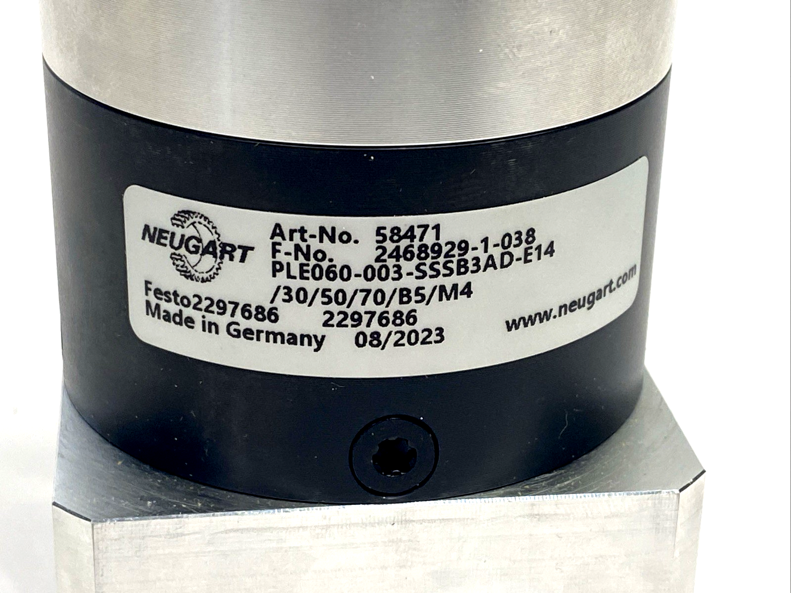 EMGA-60-P-G3-EAS-60, 2297686 | Festo EMGA-60-P-G3-EAS-60 Gearbox, Neugart PLE060-003-SSSB3AD-E14/30/50/70/B5/M4 - New – Open box - Maverick Industrial Sales