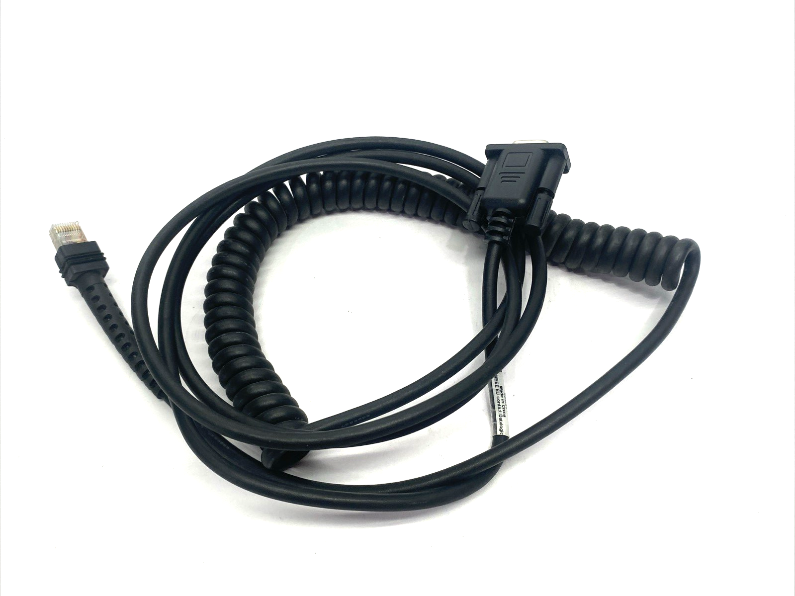 CAB-541 | Datalogic Coiled Scanner Serial Cable RS 9P Socket Cord, 3.6M, SH5327 - Used - Maverick Industrial Sales