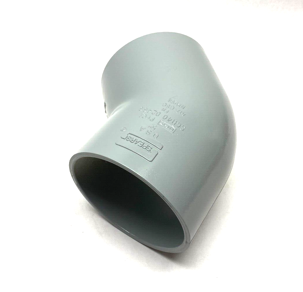 Spears 417-050 Elbow Slip Socket Fitting 5", 45-Degree Painted Gray SCH40 - Maverick Industrial Sales