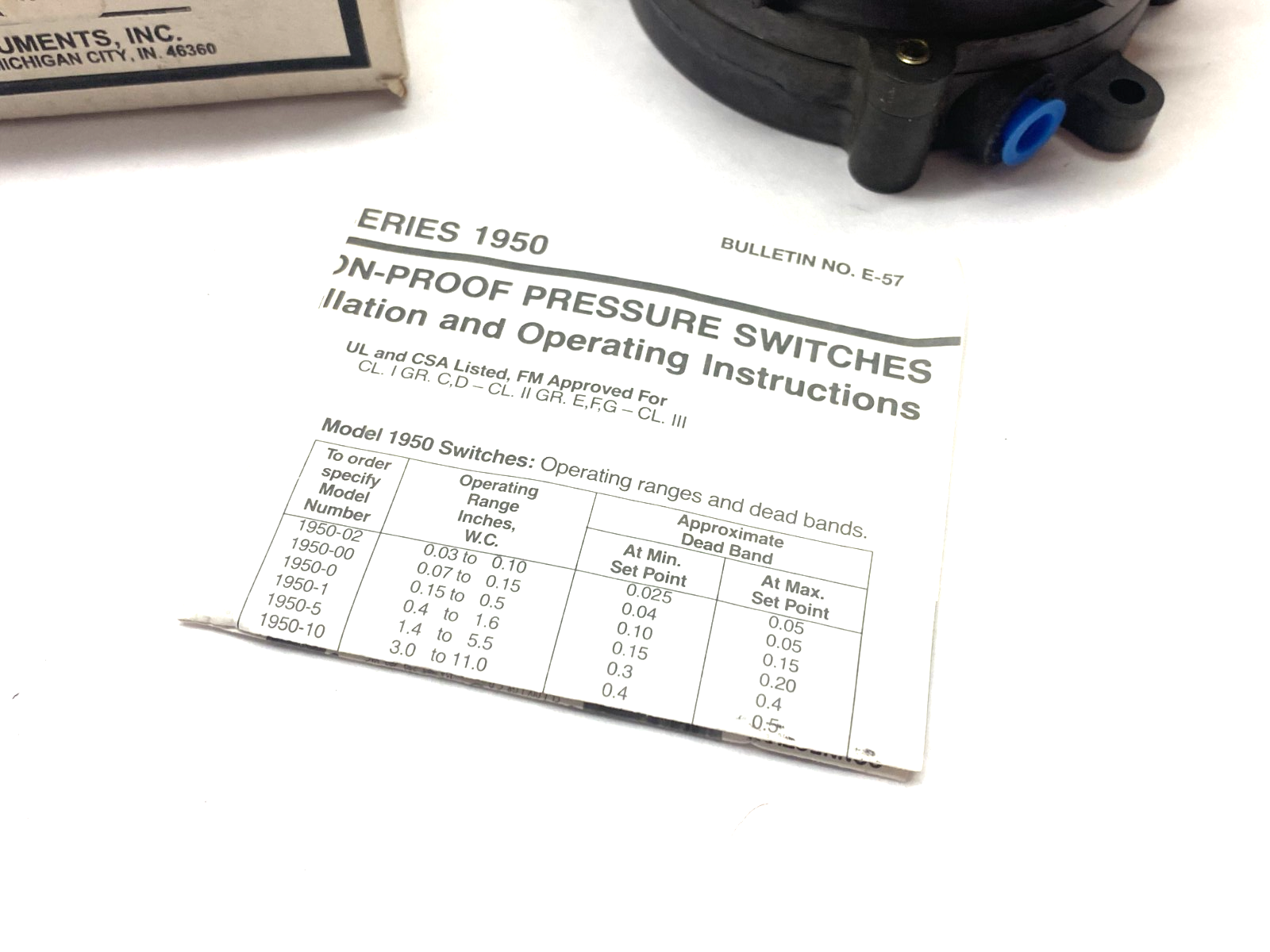Dwyer 1950-10-2F Explosion Proof Pressure Switch - Maverick Industrial Sales