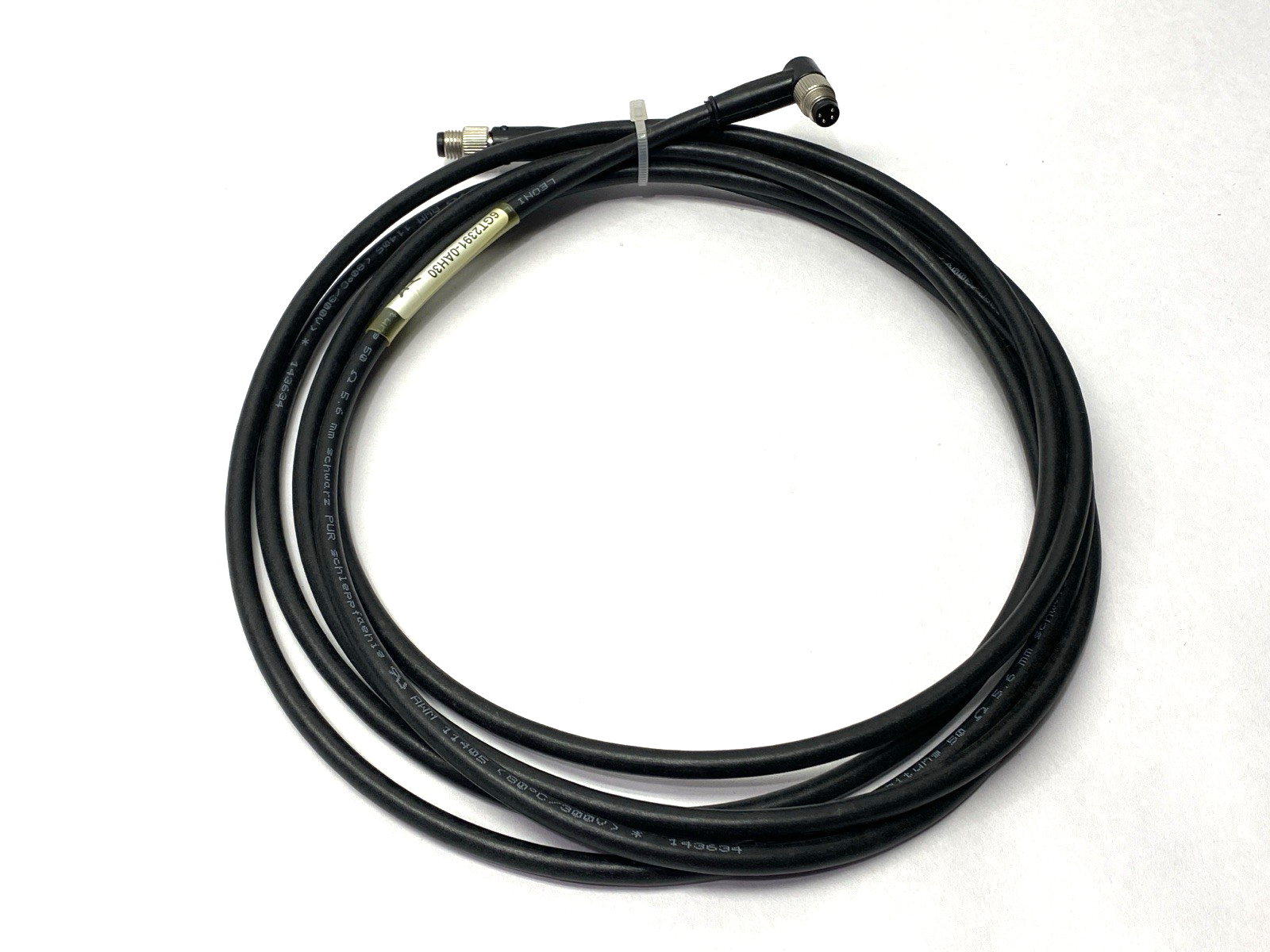 Siemens 6GT2391-0AH30 Double Ended Cordset M8 Straight to M8 Right Angle Male 3m - Maverick Industrial Sales