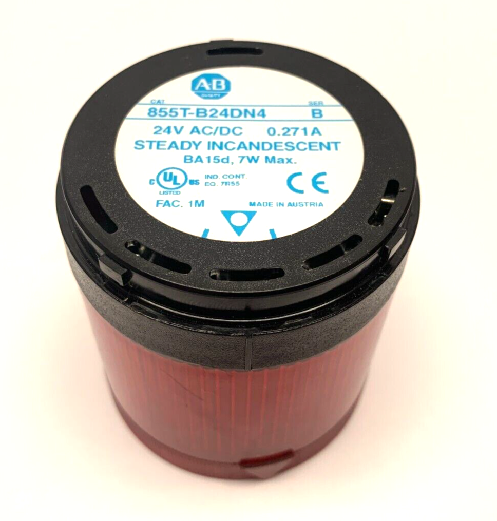 Allen Bradley 855T-B24DN4 Ser. B Red Steady Incandescent Stack Light - Maverick Industrial Sales