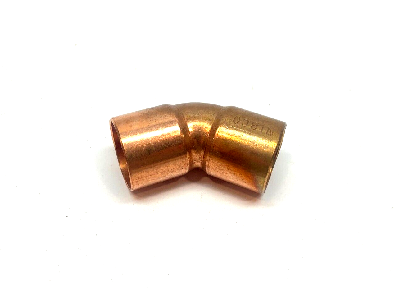Nibco 9043000 1" 45-Deg Copper Elbow Fitting, 1" x 1", WROT, Sweat - Maverick Industrial Sales