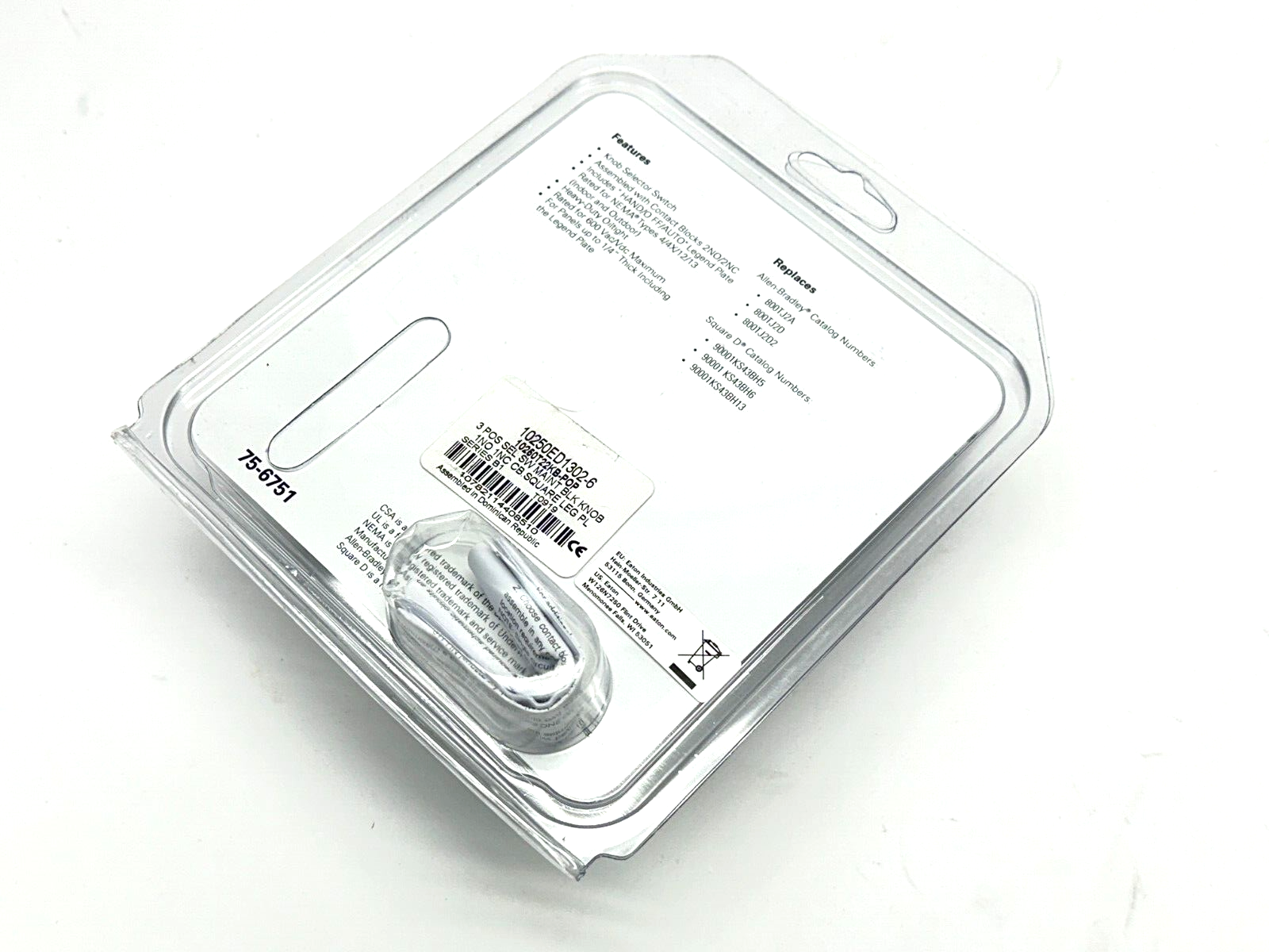 Eaton 10250T22KB-POP Selector Switch Unit 3-Position Black - Maverick Industrial Sales