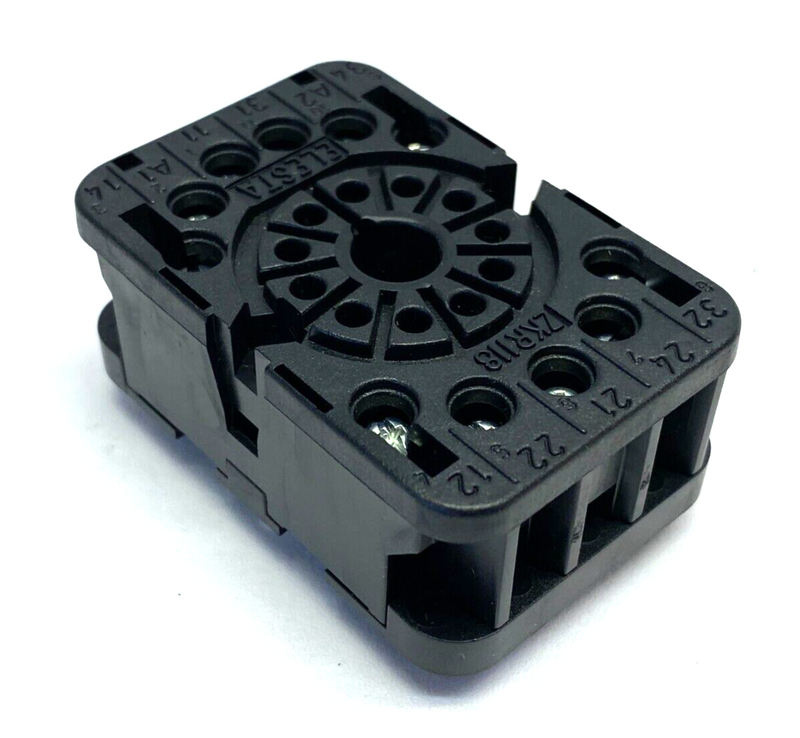 Elesta ZKR118 Relay Socket Contact Block BLACK 11-Pin 220V 10A - Maverick Industrial Sales