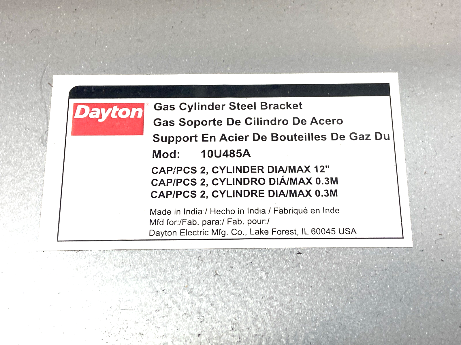 Dayton 10U485A Cylinder Bracket 24" Steel - Maverick Industrial Sales