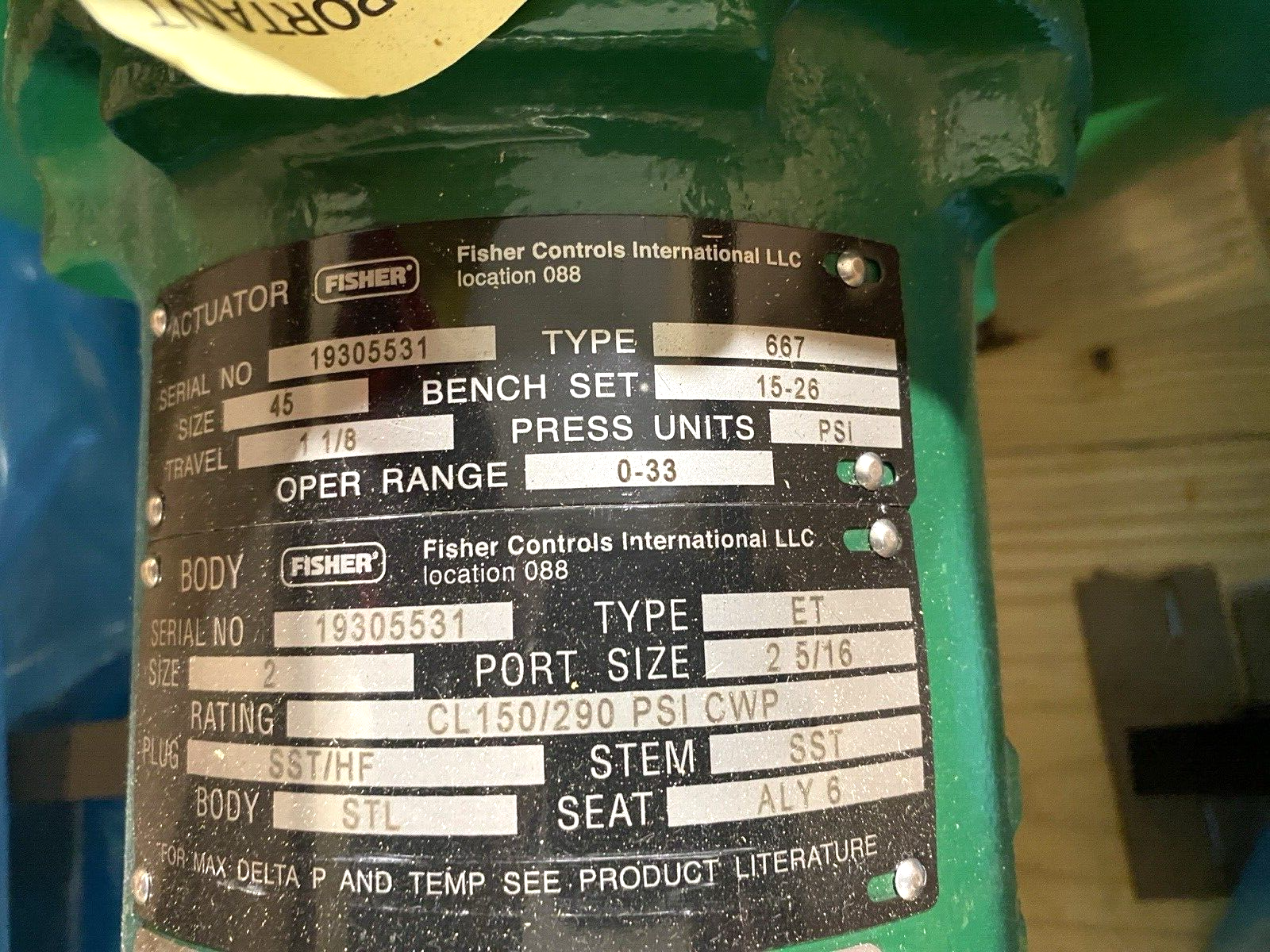 Emerson Fisher Controls Type 667 Size 45 Type ET 2" Control Valve 2-5/16" Port - Maverick Industrial Sales