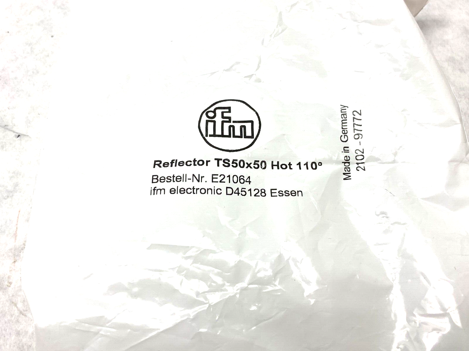 Ifm E21064 Reflector for Retro-Reflective Sensors, REFLECTOR TS-50X50/110°C - Maverick Industrial Sales