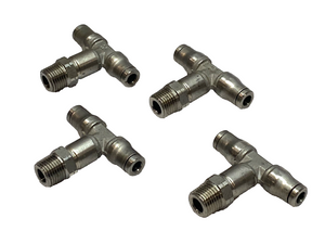 124670418 | Norgren  Push-In Swivel Male Branch Tee 1/4" Tube x 1/8" MNPT LOT OF 4 - Used