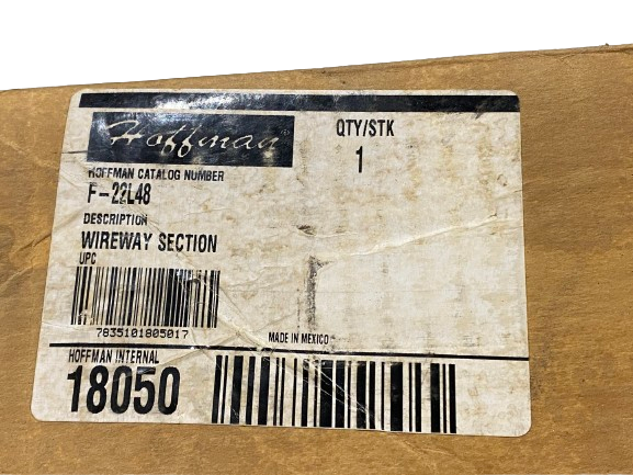 F22L48 | Hoffman Straight Lay-in Hinged-Cover Wireway, 2.5" x 2.5" x 48" 18050 - New – Open box - Maverick Industrial Sales