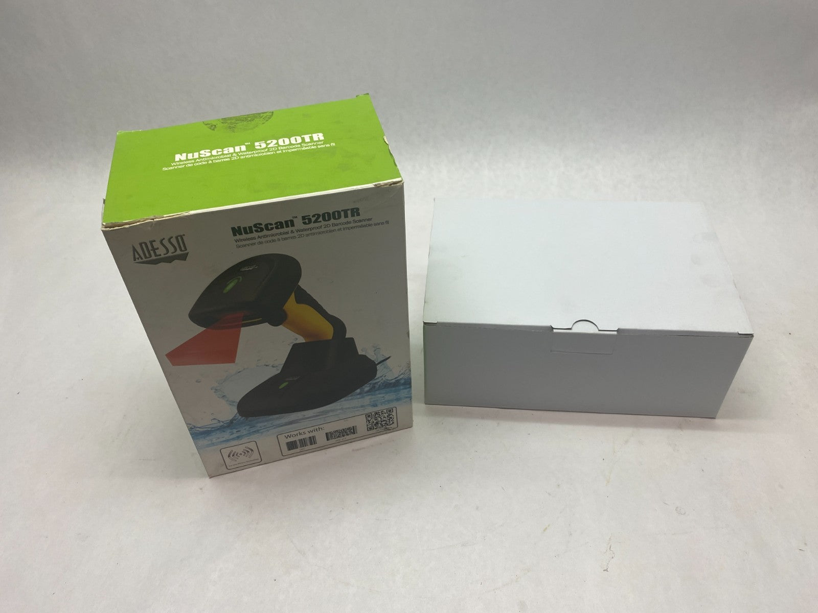 Adesso NuScan 5200TR Wireless Antimicrobial/Waterproof 2D Barcode Scanner 2.4GHz - Maverick Industrial Sales