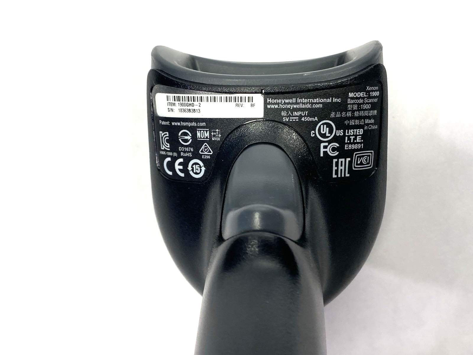 1900GHD-2 | Honeywell Rev. BF Barcode Scanner w/ CBA-U21-S07ZAR Rev. A Cable - Used - Maverick Industrial Sales