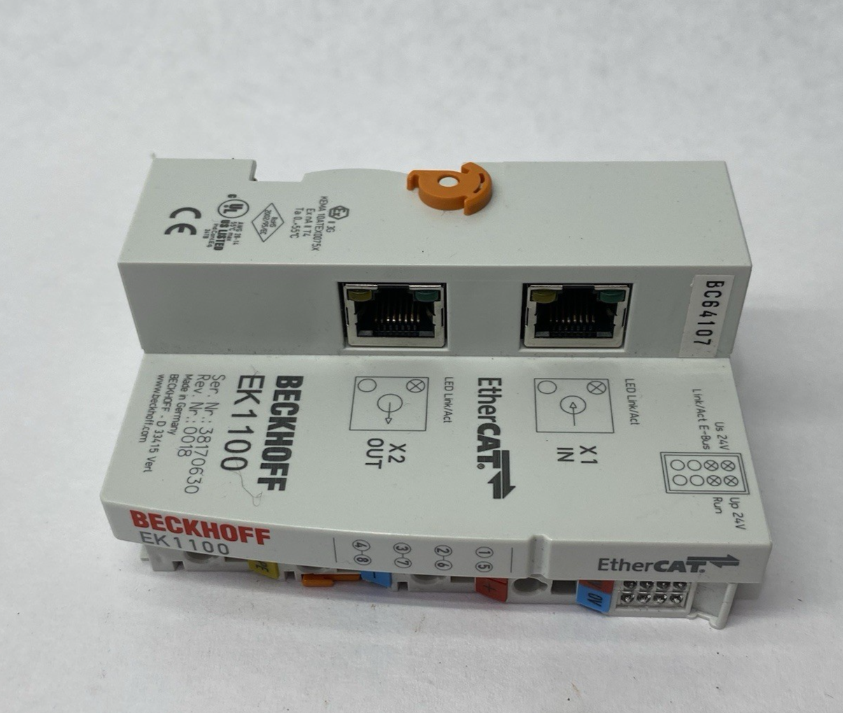 Beckhoff EK1100 EtherCAT Coupler Terminal Module 2x RJ45 Socket Connections - Maverick Industrial Sales