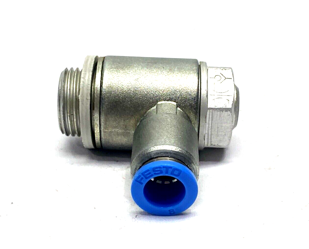 Festo GRLA-3/8-QS-8-D One-Way Flow Control Valve G3/8 8mm Tube 193150 LOT OF 2 - Maverick Industrial Sales