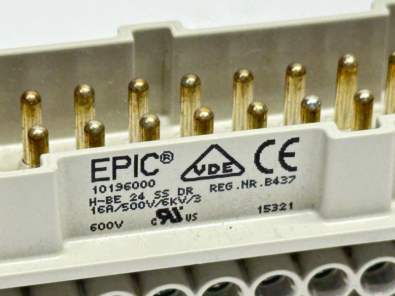 Epic H-BE 24 SS DR Industrial Connector H-BE 24 Screw Termination Male 10196000 - Maverick Industrial Sales