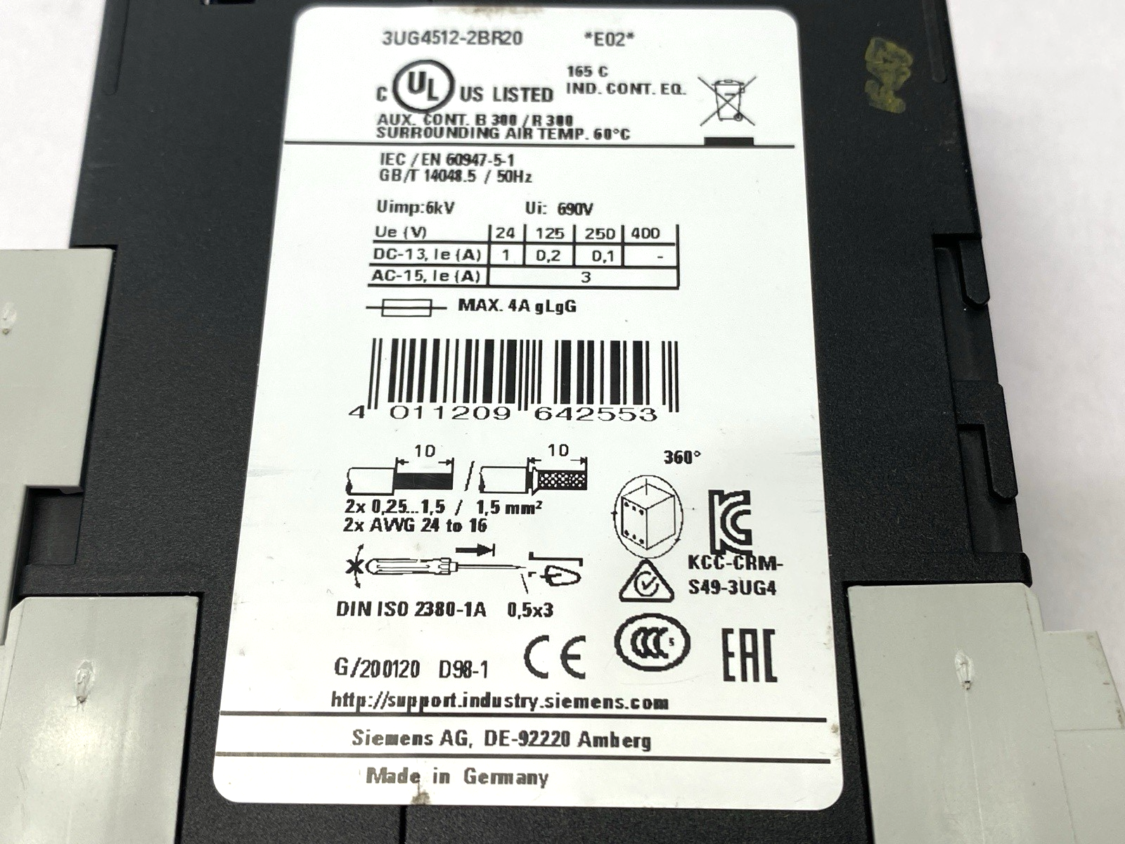 Siemens 3UG4512-2BR20 Phase Failure Relay 160-690V - Maverick Industrial Sales
