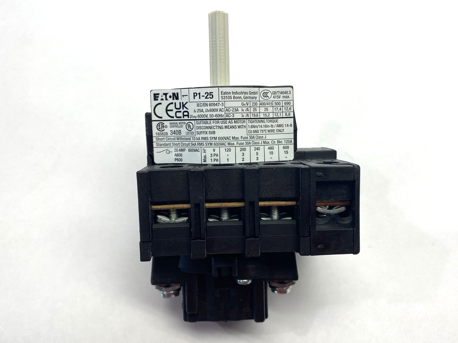 Eaton P1-25/EA/SVB/N Main Disconnect Switch 3-Pole 25A - Maverick Industrial Sales