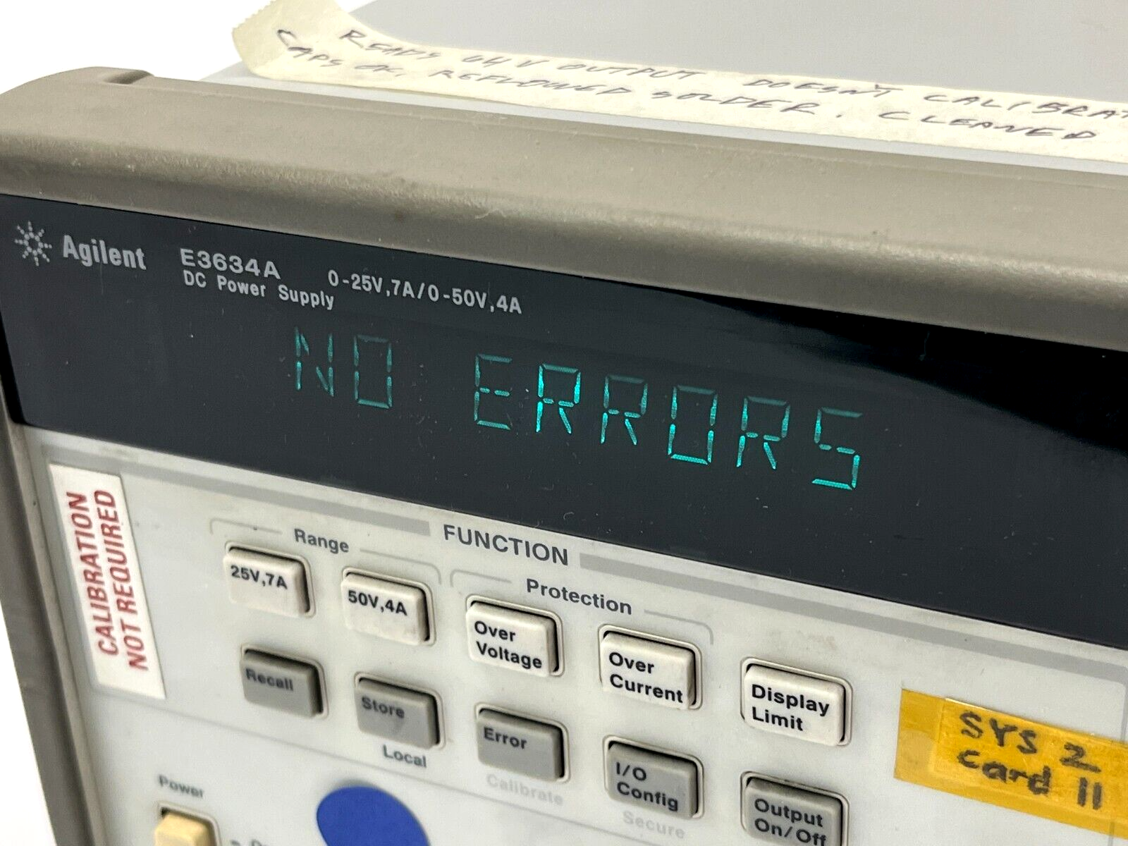 HP Agilent E3634A DC Power Supply CALIBRATION ERROR - Maverick Industrial Sales
